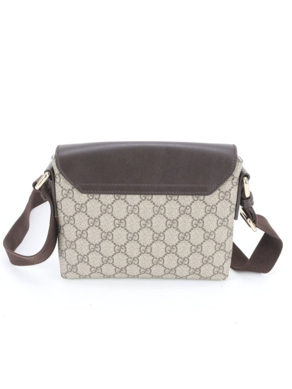 Gucci GG Supreme Leather Shoulder Bag Crossbody Brown Color Rne - Picture 2 of 9